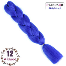 Load image into Gallery viewer, AILIADE 24 inch Jumbo Braids Long Ombre Synthetic High Temperature Braiding Kanekalon Hair Extensions African White Black Women