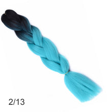 Load image into Gallery viewer, 24Inch Synthetic Long Jumbo Ombre Braiding Hair  For Women Colorful Braids 100g Rainbow Hair Gray  Black Trend Way