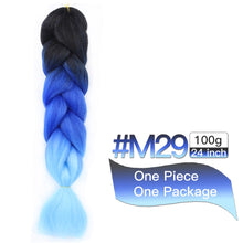 Load image into Gallery viewer, MSTN Synthetic Hair Ombre Long Straight Fake Braiding Hair Extension for Braids Jumbo Hair Hazel Braids Pink Hair Extensions