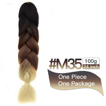 Load image into Gallery viewer, MSTN Synthetic Hair Ombre Long Straight Fake Braiding Hair Extension for Braids Jumbo Hair Hazel Braids Pink Hair Extensions