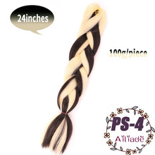 Load image into Gallery viewer, AILIADE 24 inch Jumbo Braids Long Ombre Synthetic High Temperature Braiding Kanekalon Hair Extensions African White Black Women