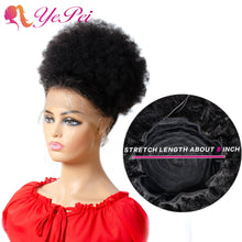 Load image into Gallery viewer, 10inch Afro Puff Hair Bun Drawstring Ponytail Wigs Kinky Curly Human Hair Clip In Extensions Yepei Remy Hair