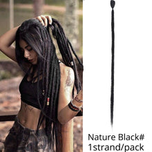 Load image into Gallery viewer, 5 Strands Synthetic 20 36inch Handmade Dreadlocks Hair Extensions Crochet Braid Hairpiece For Women/Men Pink Blue Crochet Hair