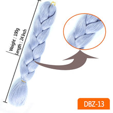 Load image into Gallery viewer, 24inch Synthetic HairPieces Braids Jumbo Hair Extensions Braiding Rainbow Blue Pink Blonde Purple Ombre DreadLock Braid MUMUPI