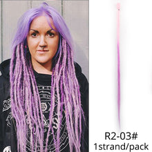 Load image into Gallery viewer, 5 Strands Synthetic 20 36inch Handmade Dreadlocks Hair Extensions Crochet Braid Hairpiece For Women/Men Pink Blue Crochet Hair