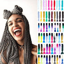 Load image into Gallery viewer, MSTN Synthetic Hair Ombre Long Straight Fake Braiding Hair Extension for Braids Jumbo Hair Hazel Braids Pink Hair Extensions