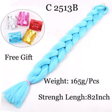 Load image into Gallery viewer, 41 inch Synthetic Braiding Hair 165g Crochet Jumbo Braids Hair Extensions 3pcs/lot Pure Color Orange Red  Yellow Purple