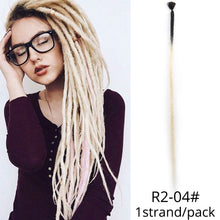 Load image into Gallery viewer, 5 Strands Synthetic 20 36inch Handmade Dreadlocks Hair Extensions Crochet Braid Hairpiece For Women/Men Pink Blue Crochet Hair