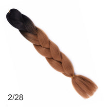 Load image into Gallery viewer, 24Inch Synthetic Long Jumbo Ombre Braiding Hair  For Women Colorful Braids 100g Rainbow Hair Gray  Black Trend Way