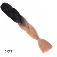 Load image into Gallery viewer, 24Inch Synthetic Long Jumbo Ombre Braiding Hair  For Women Colorful Braids 100g Rainbow Hair Gray  Black Trend Way