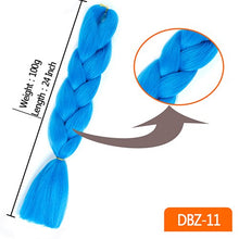 Load image into Gallery viewer, 24inch Synthetic HairPieces Braids Jumbo Hair Extensions Braiding Rainbow Blue Pink Blonde Purple Ombre DreadLock Braid MUMUPI