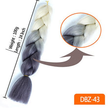 Load image into Gallery viewer, 24inch Synthetic HairPieces Braids Jumbo Hair Extensions Braiding Rainbow Blue Pink Blonde Purple Ombre DreadLock Braid MUMUPI