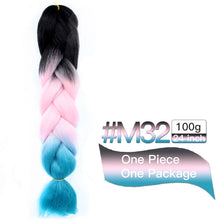 Load image into Gallery viewer, MSTN Synthetic Hair Ombre Long Straight Fake Braiding Hair Extension for Braids Jumbo Hair Hazel Braids Pink Hair Extensions