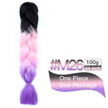 Load image into Gallery viewer, MSTN Synthetic Hair Ombre Long Straight Fake Braiding Hair Extension for Braids Jumbo Hair Hazel Braids Pink Hair Extensions