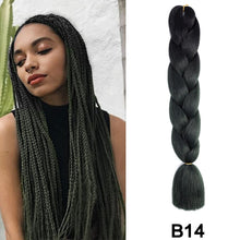 Load image into Gallery viewer, 24'' 100G Synthetic Jumbo Braiding Hair Ombre Rainbow Hair Extensions Festival Jumbo Crochet Hair Weaving Box Braids Hairpieces