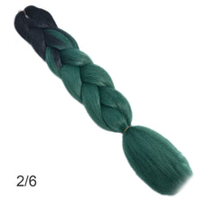 Load image into Gallery viewer, 24Inch Synthetic Long Jumbo Ombre Braiding Hair  For Women Colorful Braids 100g Rainbow Hair Gray  Black Trend Way