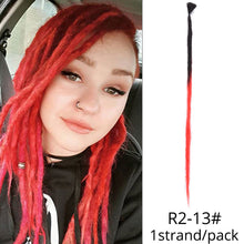 Load image into Gallery viewer, 5 Strands Synthetic 20 36inch Handmade Dreadlocks Hair Extensions Crochet Braid Hairpiece For Women/Men Pink Blue Crochet Hair