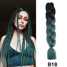 Load image into Gallery viewer, 24'' 100G Synthetic Jumbo Braiding Hair Ombre Rainbow Hair Extensions Festival Jumbo Crochet Hair Weaving Box Braids Hairpieces