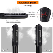 Load image into Gallery viewer, Steam Hair Straightener Ceramic Vapor Hair Curler Salon hair Flat Iron Hair Straightening Iron Curler Styler Hair Styling Tool