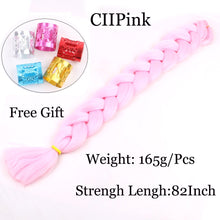 Load image into Gallery viewer, 41 inch Synthetic Braiding Hair 165g Crochet Jumbo Braids Hair Extensions 3pcs/lot Pure Color Orange Red  Yellow Purple