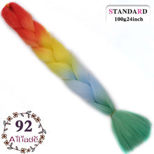 Load image into Gallery viewer, AILIADE 24 inch Jumbo Braids Long Ombre Synthetic High Temperature Braiding Kanekalon Hair Extensions African White Black Women