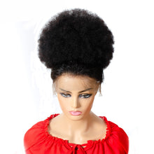Load image into Gallery viewer, 10inch Afro Puff Hair Bun Drawstring Ponytail Wigs Kinky Curly Human Hair Clip In Extensions Yepei Remy Hair