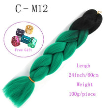 Load image into Gallery viewer, Ombre Jumbo Braids Hair 24inch 100g Synthetic Braiding Hair Crochet Braid Hair Extension  for Women Blond Brown Pink Purple