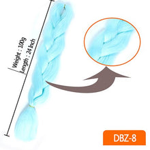 Load image into Gallery viewer, 24inch Synthetic HairPieces Braids Jumbo Hair Extensions Braiding Rainbow Blue Pink Blonde Purple Ombre DreadLock Braid MUMUPI