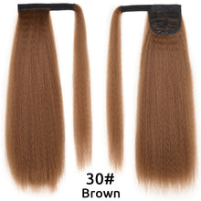 Load image into Gallery viewer, MyDiva Afro Long Straight Puff Ponytail Hair Extension Natural Synthetic Perm Yaki Hairpiece Drawstring Ponytails Elastic Band