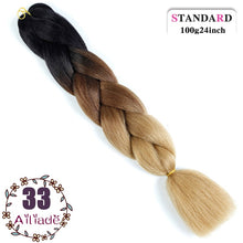 Load image into Gallery viewer, AILIADE 24 inch Jumbo Braids Long Ombre Synthetic High Temperature Braiding Kanekalon Hair Extensions African White Black Women