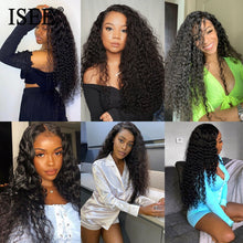 Load image into Gallery viewer, ISEE HAIR Mongolian Deep Curly Hair Extensions Human Hair Bundles Free Shipping Nature Color 1/3/4 Bundles Hair Weave Deep Wave