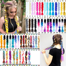 Load image into Gallery viewer, AILIADE 24 inch Jumbo Braids Long Ombre Synthetic High Temperature Braiding Kanekalon Hair Extensions African White Black Women