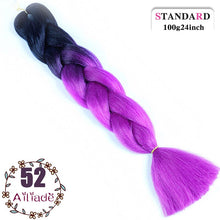 Load image into Gallery viewer, AILIADE 24 inch Jumbo Braids Long Ombre Synthetic High Temperature Braiding Kanekalon Hair Extensions African White Black Women