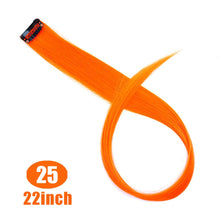 Load image into Gallery viewer, Lupu Synthetic Colorful Highlight Rainbow Hair Extensions Clip In One Piece 22 Inches Long Straight False Hair Pieces For Women