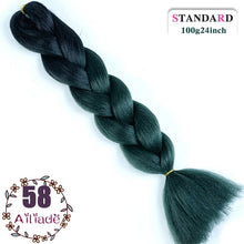 Load image into Gallery viewer, AILIADE 24 inch Jumbo Braids Long Ombre Synthetic High Temperature Braiding Kanekalon Hair Extensions African White Black Women