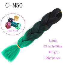 Load image into Gallery viewer, Ombre Jumbo Braids Hair 24inch 100g Synthetic Braiding Hair Crochet Braid Hair Extension  for Women Blond Brown Pink Purple