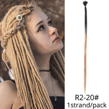 Load image into Gallery viewer, 5 Strands Synthetic 20 36inch Handmade Dreadlocks Hair Extensions Crochet Braid Hairpiece For Women/Men Pink Blue Crochet Hair
