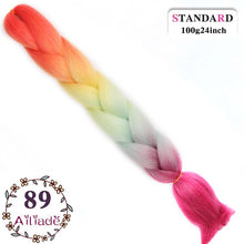 Load image into Gallery viewer, AILIADE 24 inch Jumbo Braids Long Ombre Synthetic High Temperature Braiding Kanekalon Hair Extensions African White Black Women