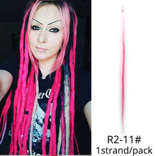 Load image into Gallery viewer, 5 Strands Synthetic 20 36inch Handmade Dreadlocks Hair Extensions Crochet Braid Hairpiece For Women/Men Pink Blue Crochet Hair