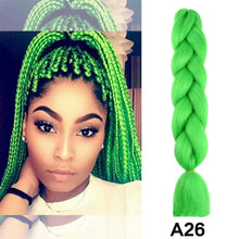 Load image into Gallery viewer, 24'' 100G Synthetic Jumbo Braiding Hair Ombre Rainbow Hair Extensions Festival Jumbo Crochet Hair Weaving Box Braids Hairpieces