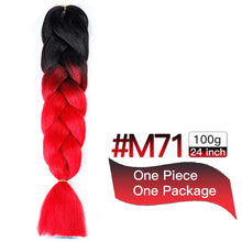 Load image into Gallery viewer, MSTN Synthetic Hair Ombre Long Straight Fake Braiding Hair Extension for Braids Jumbo Hair Hazel Braids Pink Hair Extensions