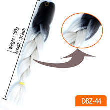 Load image into Gallery viewer, 24inch Synthetic HairPieces Braids Jumbo Hair Extensions Braiding Rainbow Blue Pink Blonde Purple Ombre DreadLock Braid MUMUPI