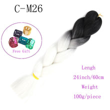 Load image into Gallery viewer, Ombre Jumbo Braids Hair 24inch 100g Synthetic Braiding Hair Crochet Braid Hair Extension  for Women Blond Brown Pink Purple