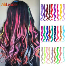 Load image into Gallery viewer, Alileader Synthetic Wavy One Clip In Hair Rainbow Color Curly Clip In One Piece Hair Extensions More Durable Long Curly Hairs