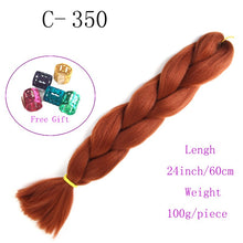 Load image into Gallery viewer, Ombre Jumbo Braids Hair 24inch 100g Synthetic Braiding Hair Crochet Braid Hair Extension  for Women Blond Brown Pink Purple