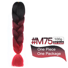 Load image into Gallery viewer, MSTN Synthetic Hair Ombre Long Straight Fake Braiding Hair Extension for Braids Jumbo Hair Hazel Braids Pink Hair Extensions