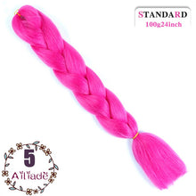 Load image into Gallery viewer, AILIADE 24 inch Jumbo Braids Long Ombre Synthetic High Temperature Braiding Kanekalon Hair Extensions African White Black Women