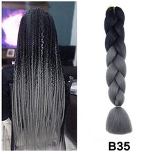 Load image into Gallery viewer, 24'' 100G Synthetic Jumbo Braiding Hair Ombre Rainbow Hair Extensions Festival Jumbo Crochet Hair Weaving Box Braids Hairpieces