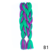 Load image into Gallery viewer, Aigemei 24'' Inter-color Jumbo Braids Long Synthetic Braiding Hair Crochet Braid Hair Extensions Red Yellow Blue Mix Color