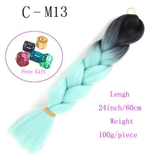 Load image into Gallery viewer, Ombre Jumbo Braids Hair 24inch 100g Synthetic Braiding Hair Crochet Braid Hair Extension  for Women Blond Brown Pink Purple